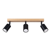Lampa Sufitowa Oprawa Natynkowa SPOT TUBA Reflektor 3x GU10 Punktowa Ruchoma Tubularna Czarna Brązowa Nowoczesna Verdo Sollux