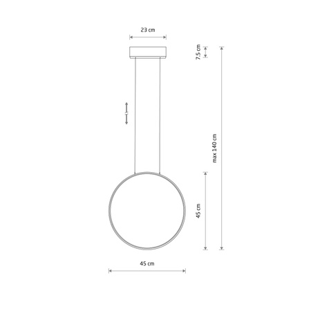Lampa Sufitowa Wisząca LED 18W 600lm 4000K Neutralna Czarna Nowoczesna CIRCOLO LED S 10860 Nowodvorski