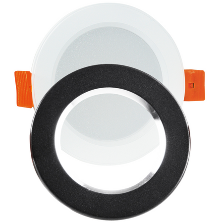 Oprawa Sufitowa Podtynkowa ZOE LED 4,8W 4000K Okrągła Oczko biała + Pierścień czarno - srebrny