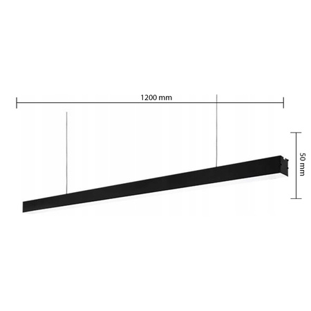 Lampa Liniowa Wisząca Zwis 40W 4500K Neutralna 120° OSD Czarna Biała IP40 120cm Masterled
