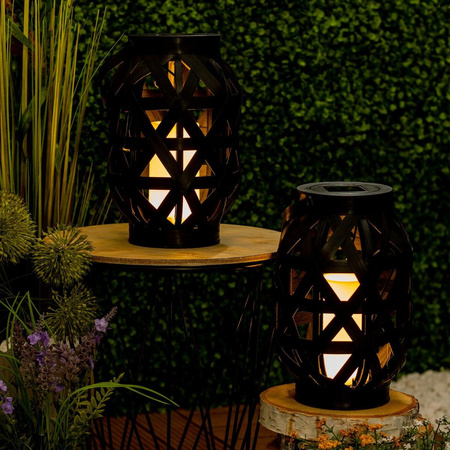 Lampa Solarna LED Latarenka Ogrodowa Wisząca Lampion Płomień Świeca IP44