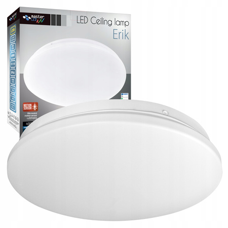 Plafon LED Sufitowy Łazienkowy Lampa Sufitowa ERIK 12W 4000K IP44 Mikrofalowy Czujnik Ruchu