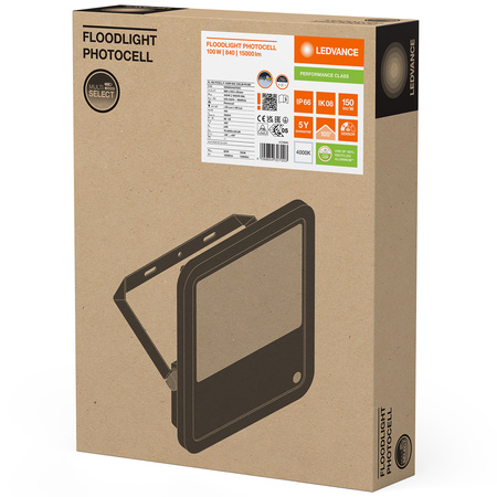 Naświetlacz LED Reflektor Zewnętrzny Lampa 125W 15000lm 4000K IP66 Czarny Z Czujnikiem Zmierzchu Floodlight Ledvance