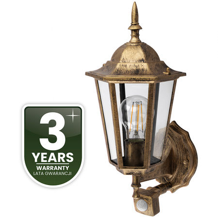 Lampa Ogrodowa Kinkiet Elewacyjny Zewnętrzny E27 LED Latarnia Czujnik Ruchu BELLIS LUMILED