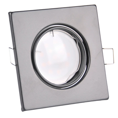 Zestaw 3x Oprawa halogenowa ruchoma GOLDLUX (Polux) kwadratowa czarna + żarówka LED GU10 3,5W