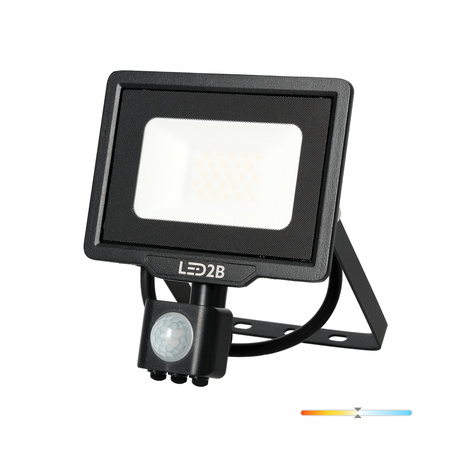 Naświetlacz LED Zewnętrzny Ogrodowy 20W 1600lm 4000K Neutralny 120° z Czujnikiem Ruchu i Zmierzchu IP65 Czarny MHC Kobi