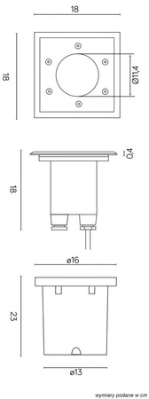 Oprawa Najazdowa Dogruntowa Pabla M4030 Kwadratowa E27 IP67 Su-Ma