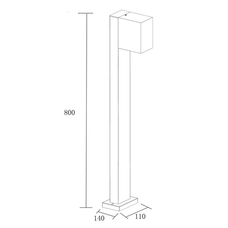 Lampa Ogrodowa Stojąca Słupek GU10 Czarna IP54 Boston Sanico Goldlux