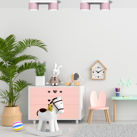 Lampa Sufitowa DIXIE Różowa Biała 2xGX53 Milagro