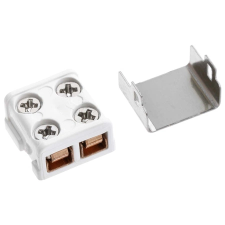 Kostka zaciskowa prosta metalowa osłonka do przewodów 2PIN