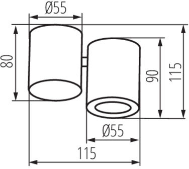 Oprawa Natynkowa Halogenowa SPOT TUBA Okrągła Ruchoma GU10 Czarna BLURRO Kanlux