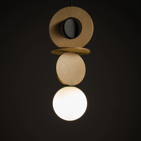 Lampa Sufitowa Wisząca G9 Czarna Drewno Skandynawska DROPS WOOD A 11173 Nowodvorski