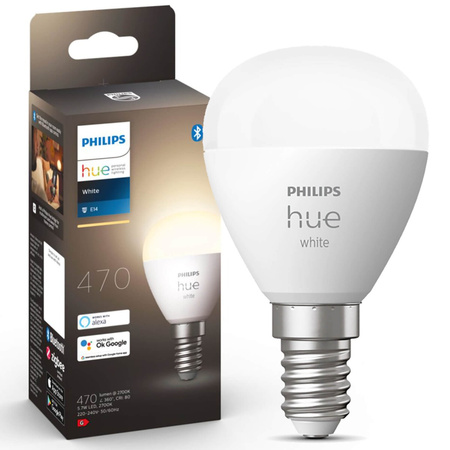 Żarówka LED Kulka E14 P45 5,7W 2700K Ciepła PHILIPS HUE White Bluetooth Zigbee