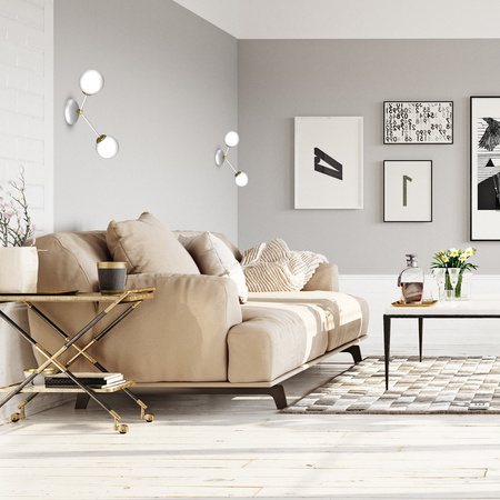 Lampa Ścienna Kinkiet JOY Biała Złota 2xE14 Milagro