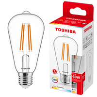 Żarówka LED E27 ST64 7W = 60W 806lm 2700K Ciepła Filament TOSHIBA