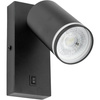 Lampa ścienna Kinkiet GU10 RING z włącznikiem czarny