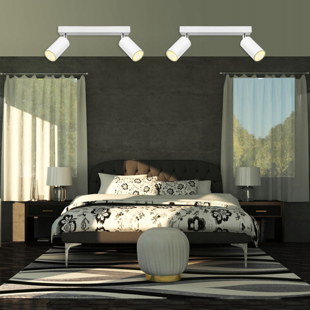 Kinkiet Ścienny Lampa Natynkowa Ruchomy 2x GU10 Biały Chrom Matowy Bardo Masterled