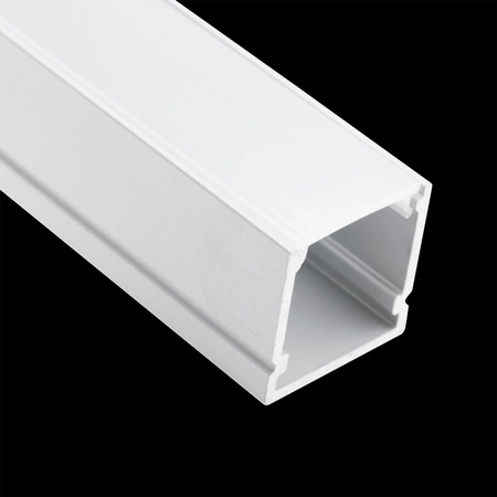 Profil Aluminiowy Anodowany do LED KM38 Srebrny Natynkowy 2m + Przesłona mleczna + Zaślepki