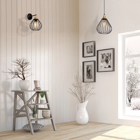 Kinkiet lampa ścienna czarna MiLAGRO KANE 1x E27