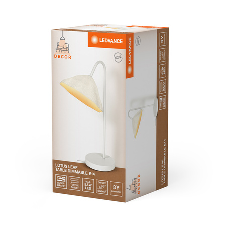 Lampa Stołowa Oprawa Biurkowa Stojąca Dekoracyjna E14 Biały USB-C Decor Ledvance