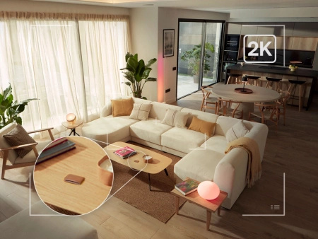 Kamera Przewodowa Zewnętrzna IP 2K QHD 1440p CMOS Biała Zigbee WiFi SMART Security Camera Secure Philips HUE