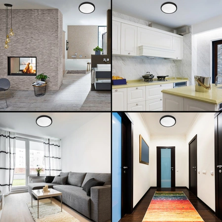 Plafon natynkowy Panel LED 24W 4000K Czarny okrągły Proma LVT