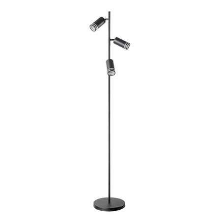 Lampa Podłogowa Stojąca 3x GU10 Czarna ROMA Sanico Goldlux