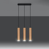 Lampa Sufitowa Wisząca Zwis 3x GU10 Tubularna Brązowa Skandynawska Lino Sollux