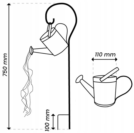 Lampa Ogrodowa LED Solarna Wbijana Konewka Miedziana IP44