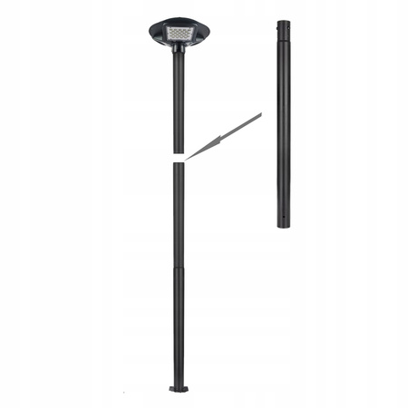 Słup Oświetleniowy 1m Przedłużka do Słupa Latarni Maszt Okrągły Czarny