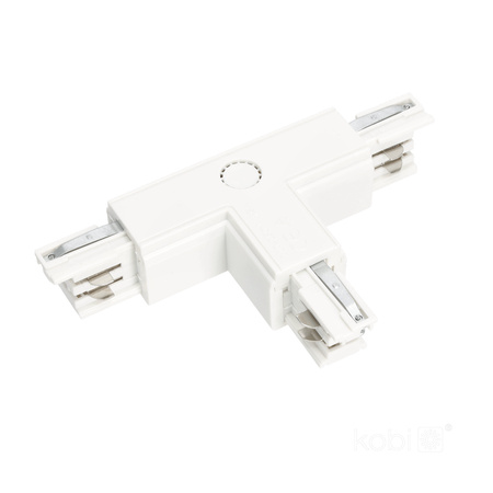 Łącznik do Szynoprzewodu 3-Obwodowy T Zewnętrzny Biały Kobi