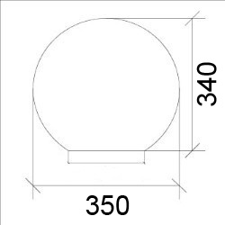 Lampa Zewnętrzna Ogrodowa Wbijana 230V E27 KULA 35cm Kamienna
