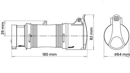 Reduktor Siłowy Przejściówka 16A 400V 5P-4P IP44 Hermetyczny