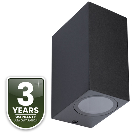 Kinkiet Ogrodowy Elewacyjny Lampa Zewnętrzna 2xGU10 ALLIUM Czarna Kwadrat LUMILED
