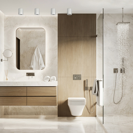 Oprawa Natynkowa Halogenowa Wodoodporna Aluminiowa GU10 IP44 Chrom Aquarius Kobi