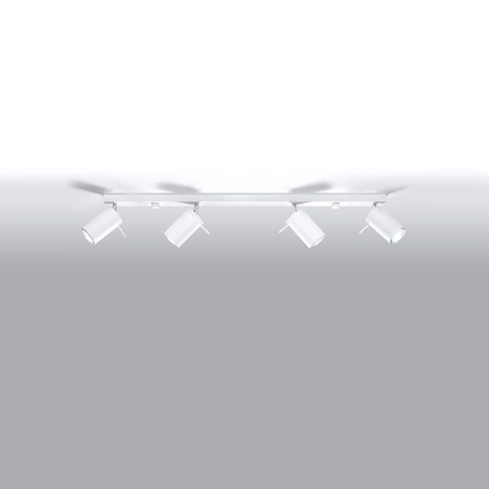 Lampa Sufitowa Oprawa Natynkowa SPOT TUBA Reflektor 4x GU10 Ruchoma Tubularna Biała Nowoczesna Ring Sollux