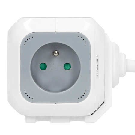 Przedłużacz Sieciowy Kostka 2P+Z 4x gniazdo + 2x USB z Uziemieniem Listwa Przewód 1,4m 16A