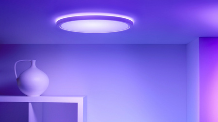 Plafon LED Lampa Sufitowa Natynkowa 32W 3750lm 2700-6500K RGB + TW 54.5cm Biała Okrągła Inteligentna SMART WiFi Bluetooth Aplikacja Superslim WiZ