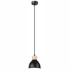Lampa Wisząca Sufitowa NICO E27 Czarna Drewniana LM-1.143 Lamkur