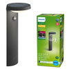 Lampa Ogrodowa Solarna Zewnętrzna SŁUPEK 40cm LED 1.2W 255lm 4000K IP44 z Czujnikiem Ruchu i Zmierzchu Tyla Ultra Efficient Philips