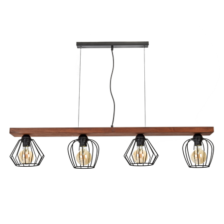 Lampa wisząca OZZY 4xE27 Różne Geometryczne Kształty Loft MLP6253 Milagro Metal + Drewno