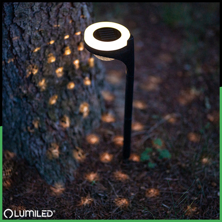 2x Lampa Solarna Ogrodowa LED LILA Wbijana Zewnętrzna Dekoracyjna 3000K LUMILED