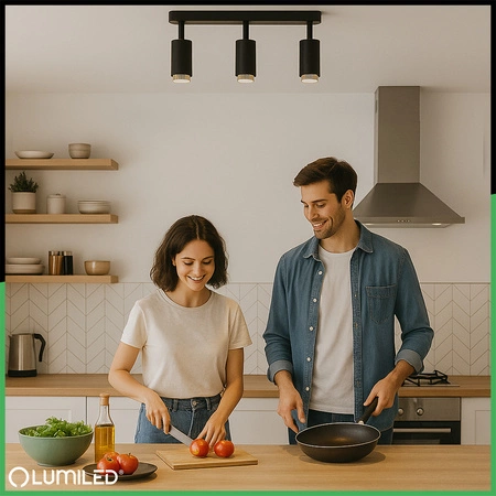 Lampa Sufitowa Reflektor LED 3x GU10 Tuba Spot ELIGIS Czarny LUMILED