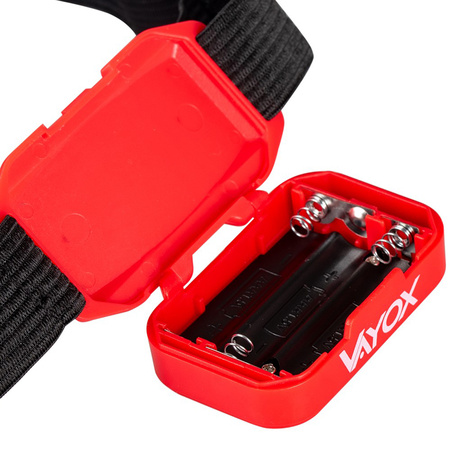 Latarka Czołowa Bateryjna Czerwona COB IP44 150lm VA0118 Vayox