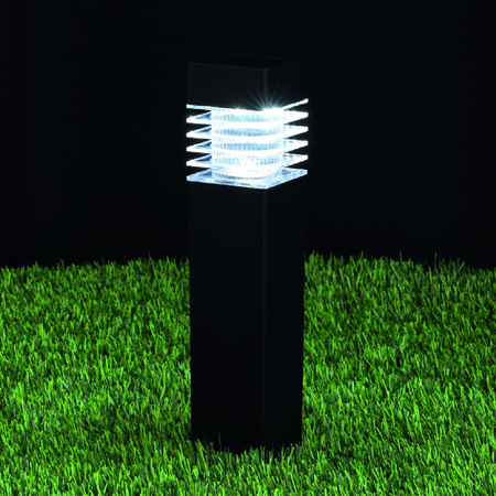 Lampa Solarna Ogrodowa Słupek Zewnętrzny Stojący LED 6000K Zimna IP44 Czarny Aurora Kobi