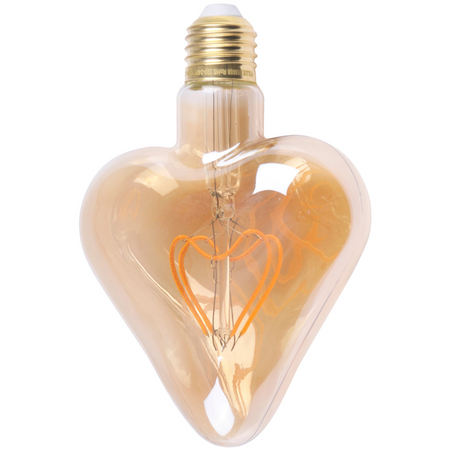 Żarówka Dekoracyjna LED E27 Serce Filament 2,3W 170lm 2000K Ciepła Vintage Amber GOLDLUX(Polux)