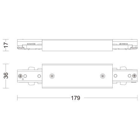Złącze Zasilające Podwójne do Szyn Oświetleniowych Szynoprzewodów LED Jednofazowych Czarny EasyLink Philips