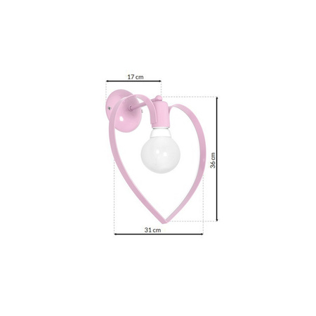 Lampa Ścienna Kinkiet AMORE Różowa 1xE27 Milagro