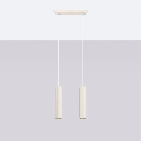 Lampa Wisząca Sufitowa Zwis Tuba Spot 2x GU10 Beżowa Karbon Deep Space SL.1593 Sollux