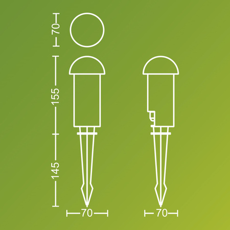 Lampa Ogrodowa Zewnętrzna SŁUPEK 30cm LED 1.5W 180lm 2700K Edwina Philips